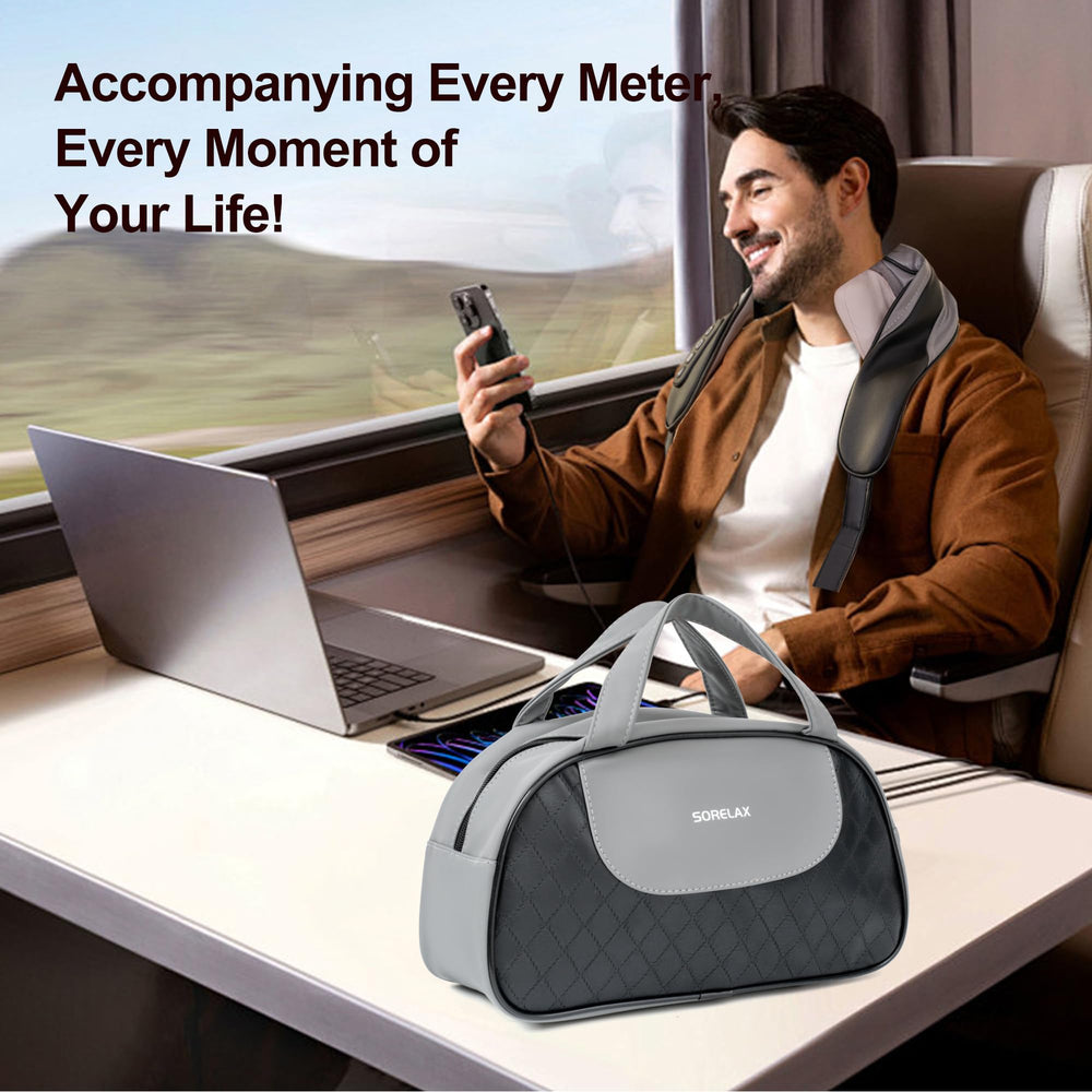 SORELAX six-head massage delivers full coverage across shoulders and upper back.