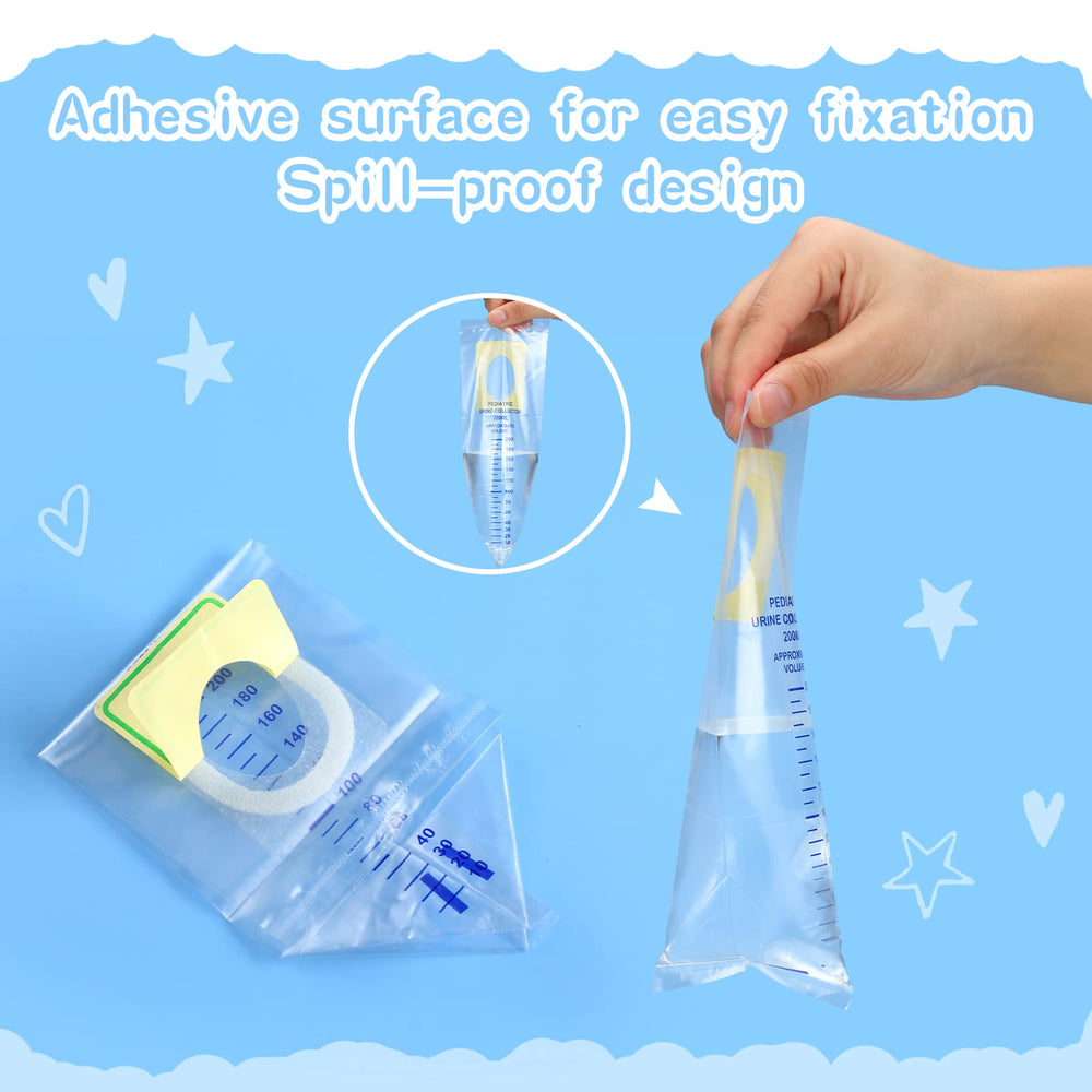 Sosation disposable kid pee bags with reliable adhesive surface for clean use.