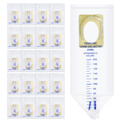 Sosation pediatric urine bag collectors, 20-pack, clear scale for quick observation during travel.