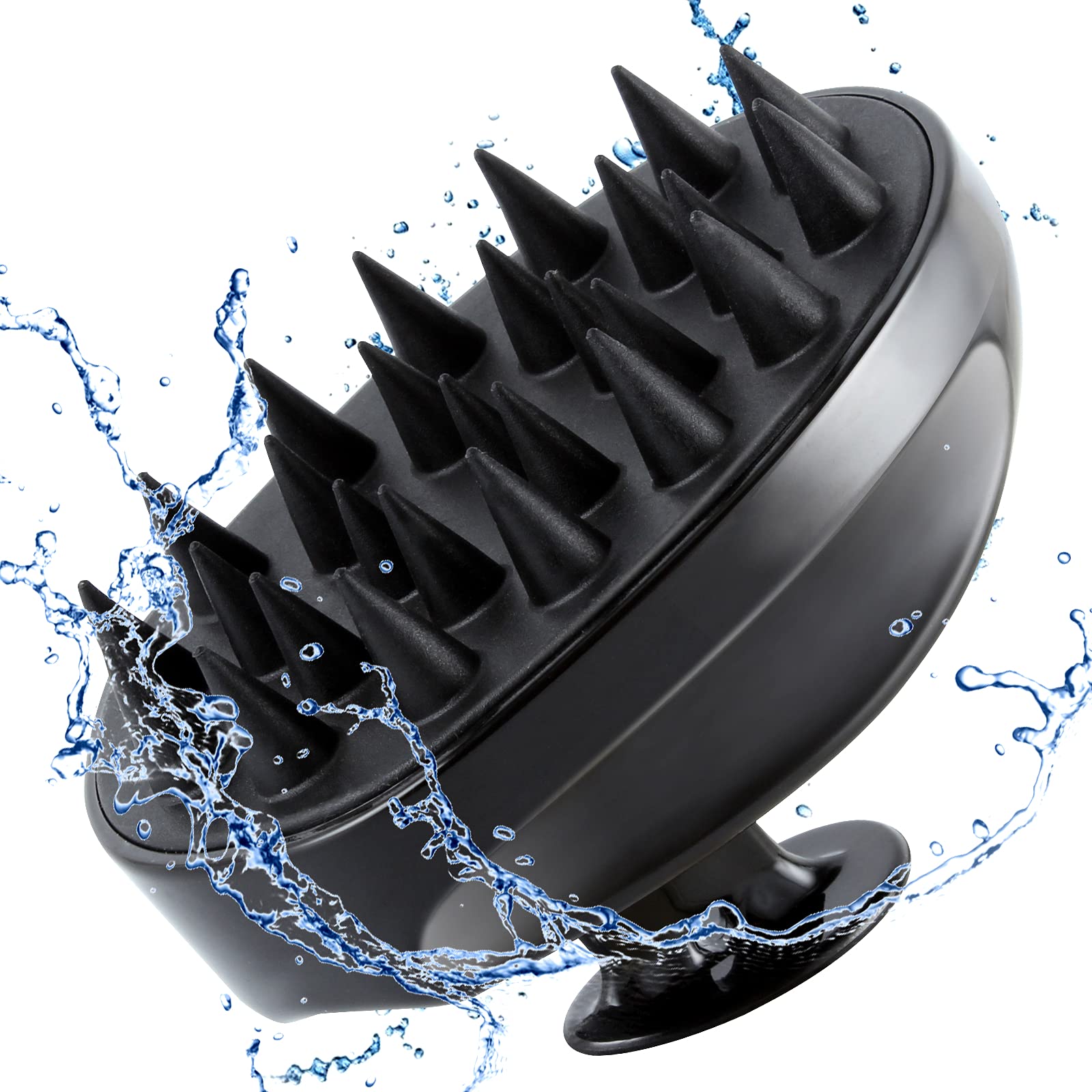 Sosoon scalp massager brush in shower for gentle cleansing and relaxing scalp massage.