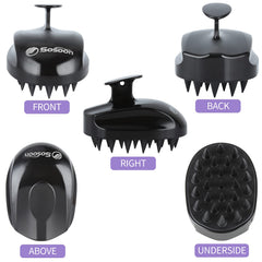 Sosoon soft silicone bristles massage provides comfortable lather and deep scalp cleansing.