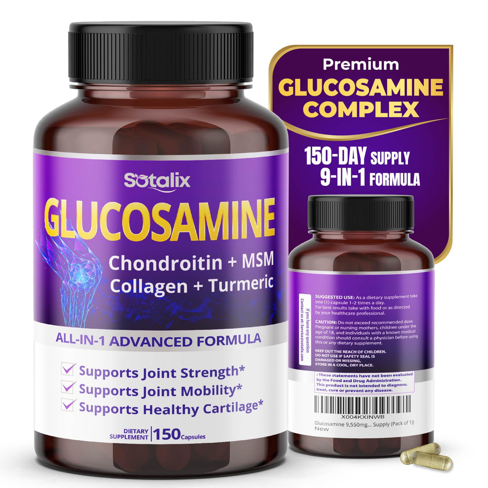 Sotalix Glucosamine 650mg bottle with front label supports daily joint comfort.
