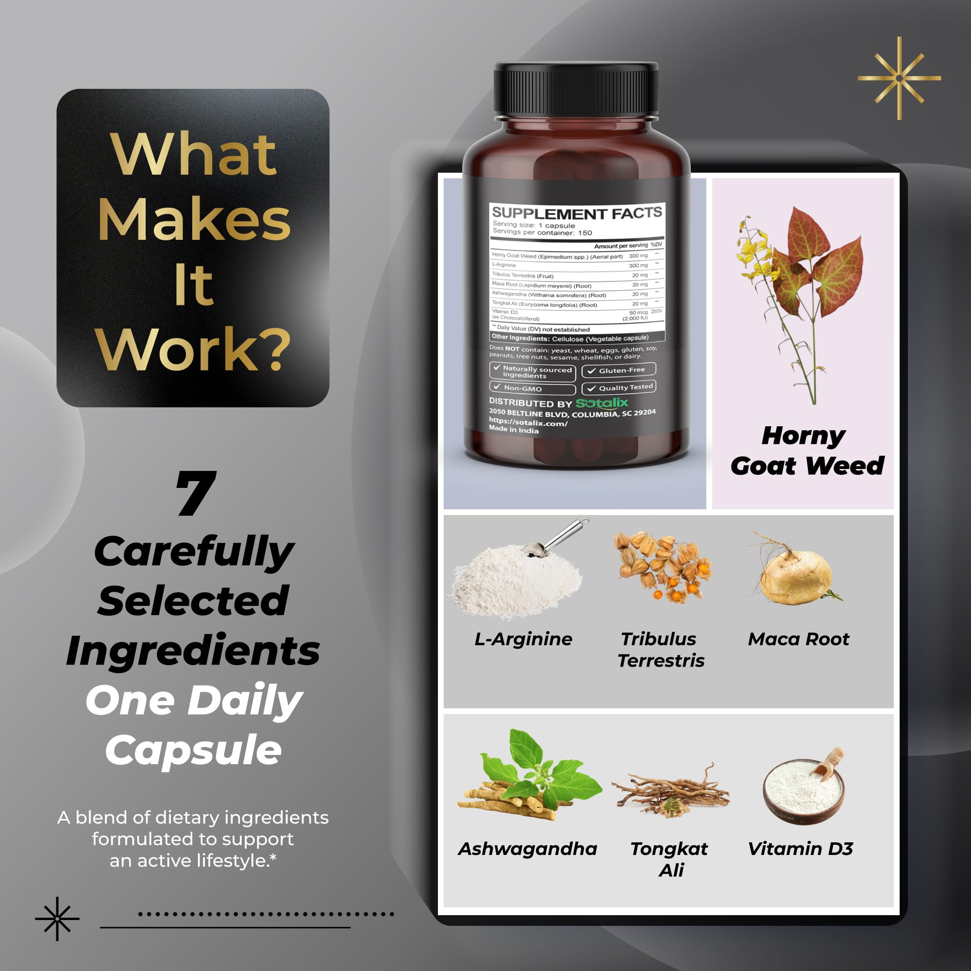 Sotalix Muscle Builder vegetarian formula bottle communicates plant-based capsules for active lifestyles
