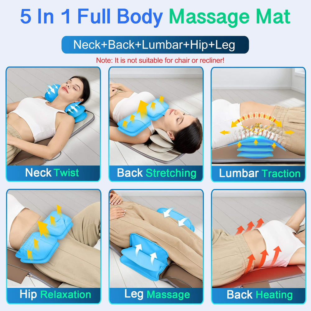 Sotion back massage pad placed on bed ready for use.