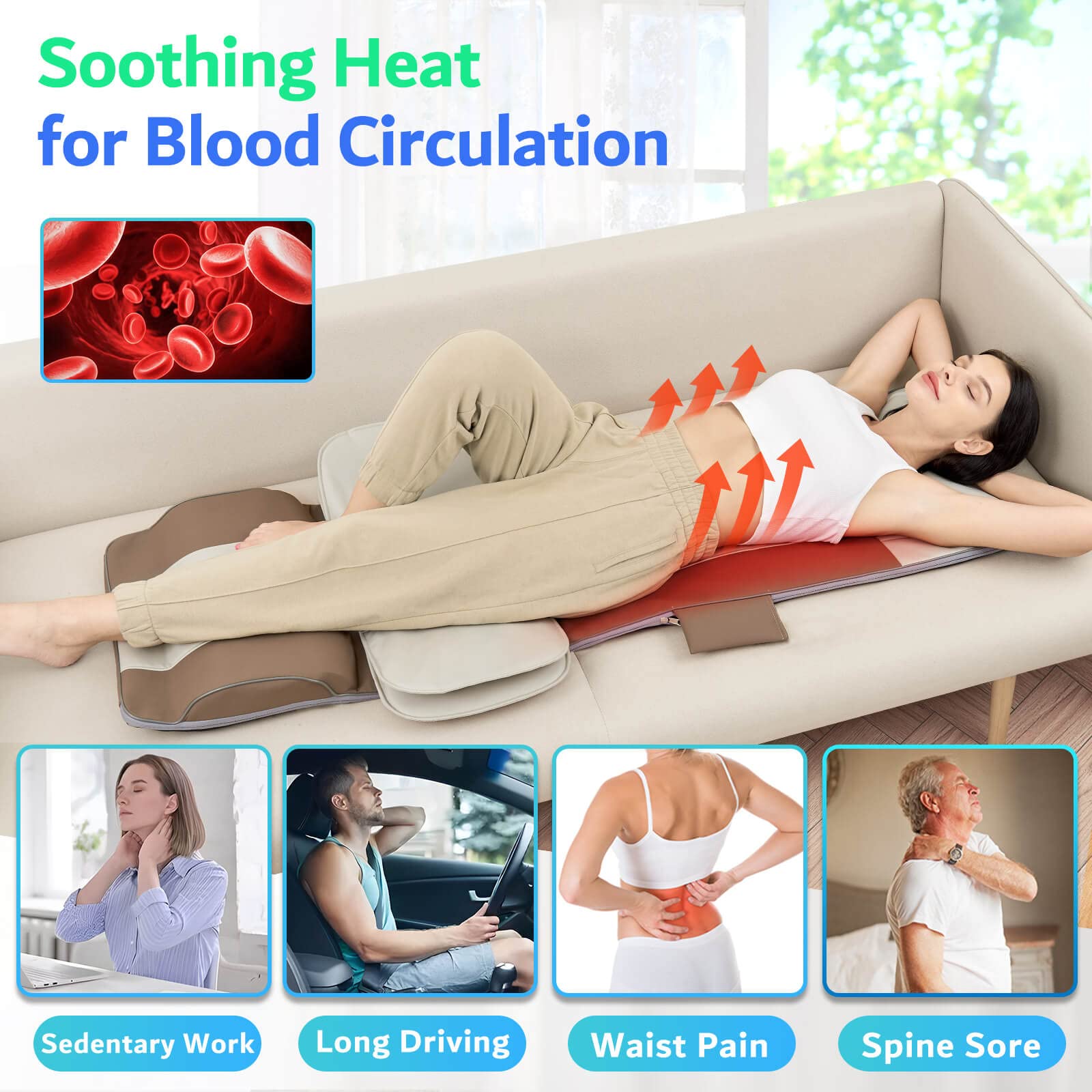 Sotion portable massager weighs ten pounds for easy transport.