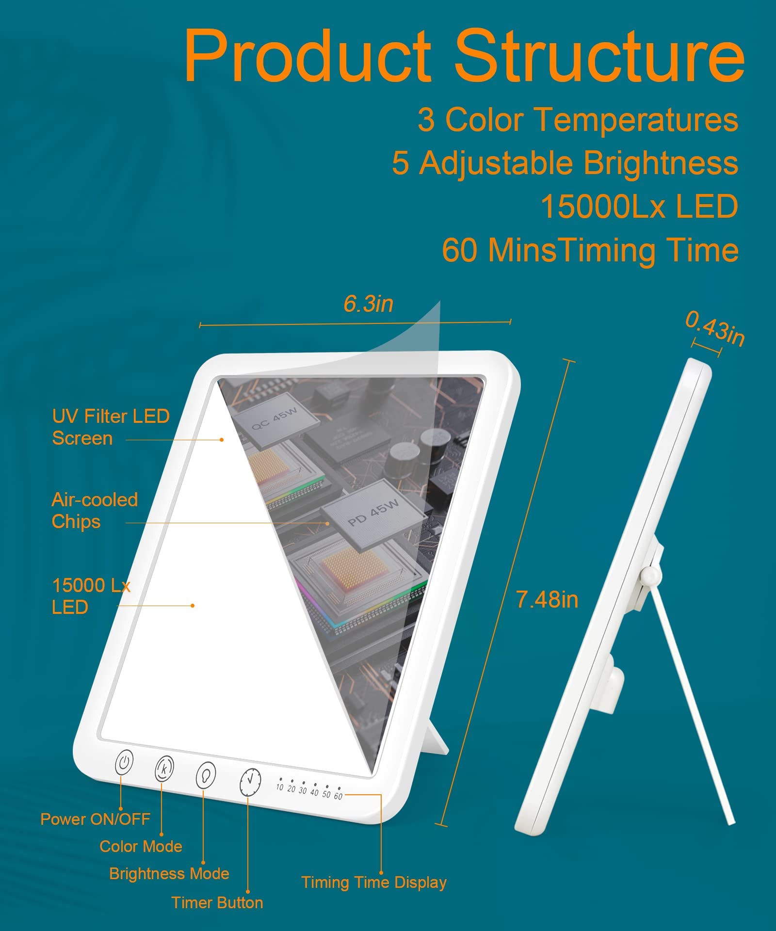 Sotipevs lamp with 180° rotatable stand for precise lighting