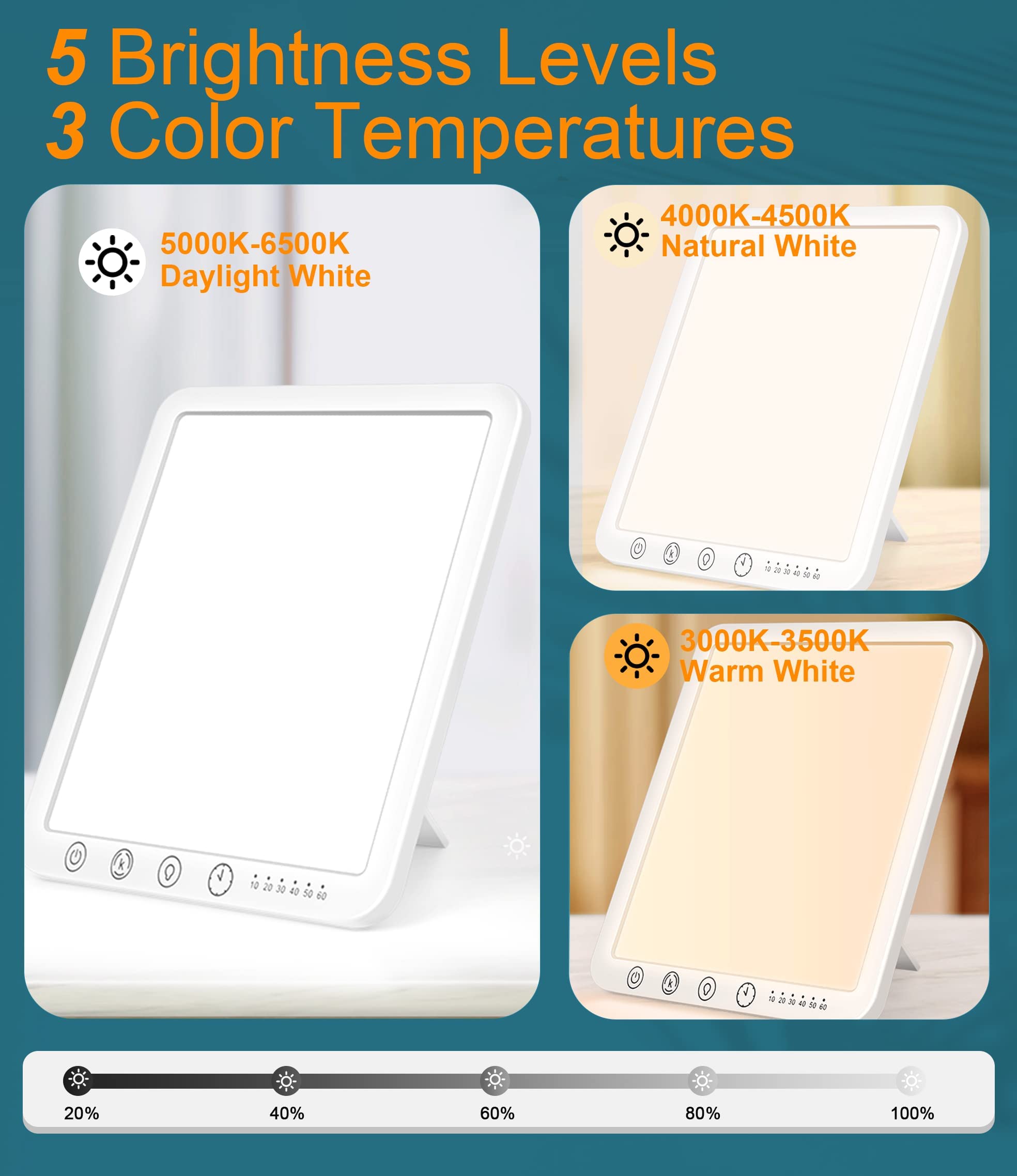 Sotipevs Light Therapy Lamp side view showing compact design