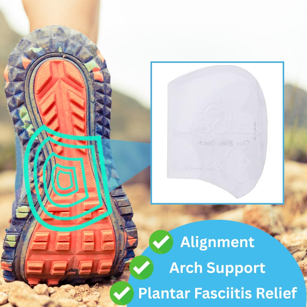 Soul Insole transparent thicker support highlighting maximum arch support during wear.