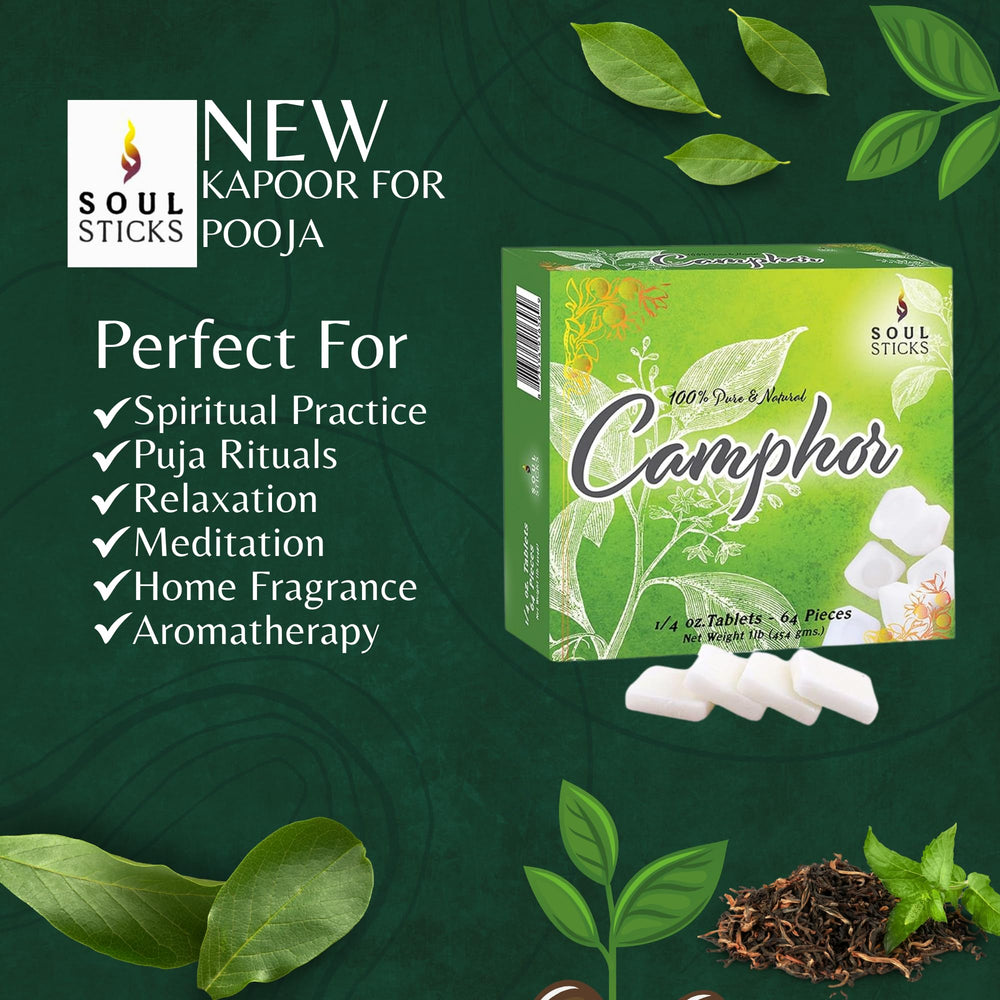 Soul Sticks camphor puja blocks ready for kapoor rituals and meditative ambiance