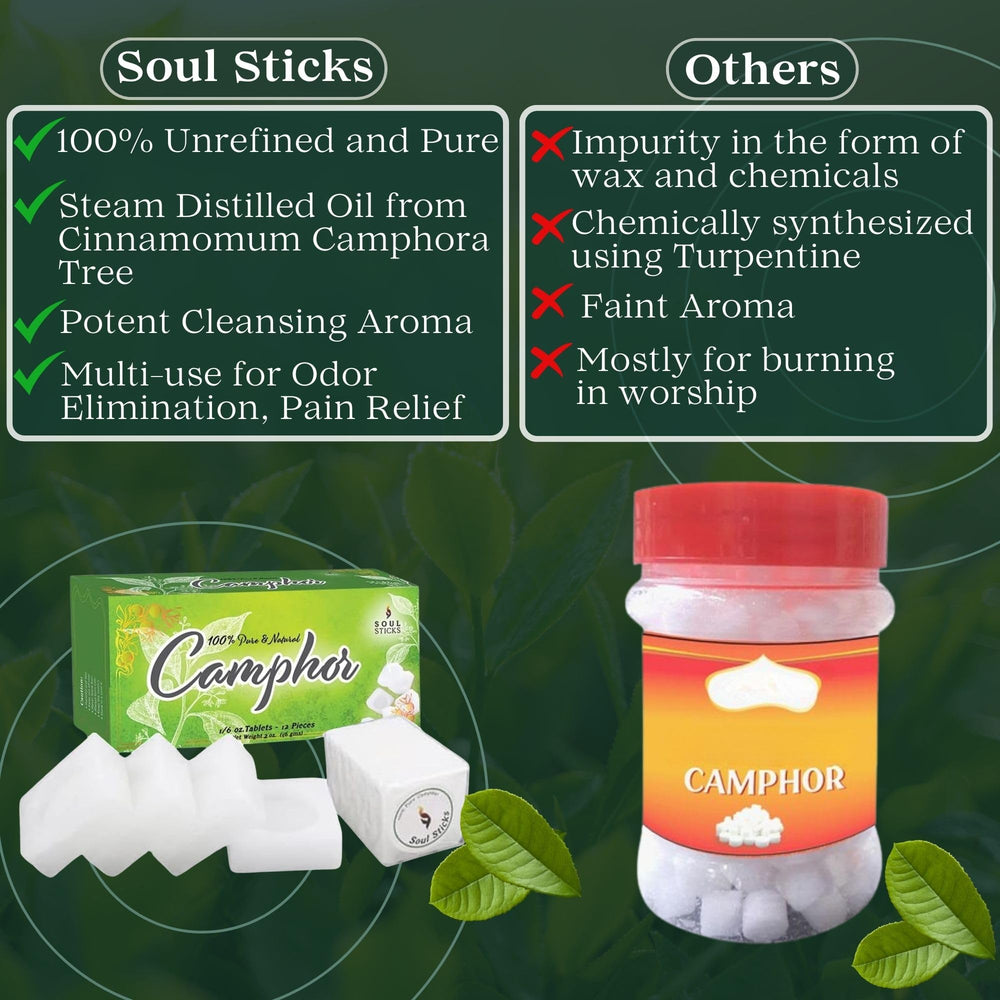 Soul Sticks camphor tablets in a lamp for a long-lasting aroma.
