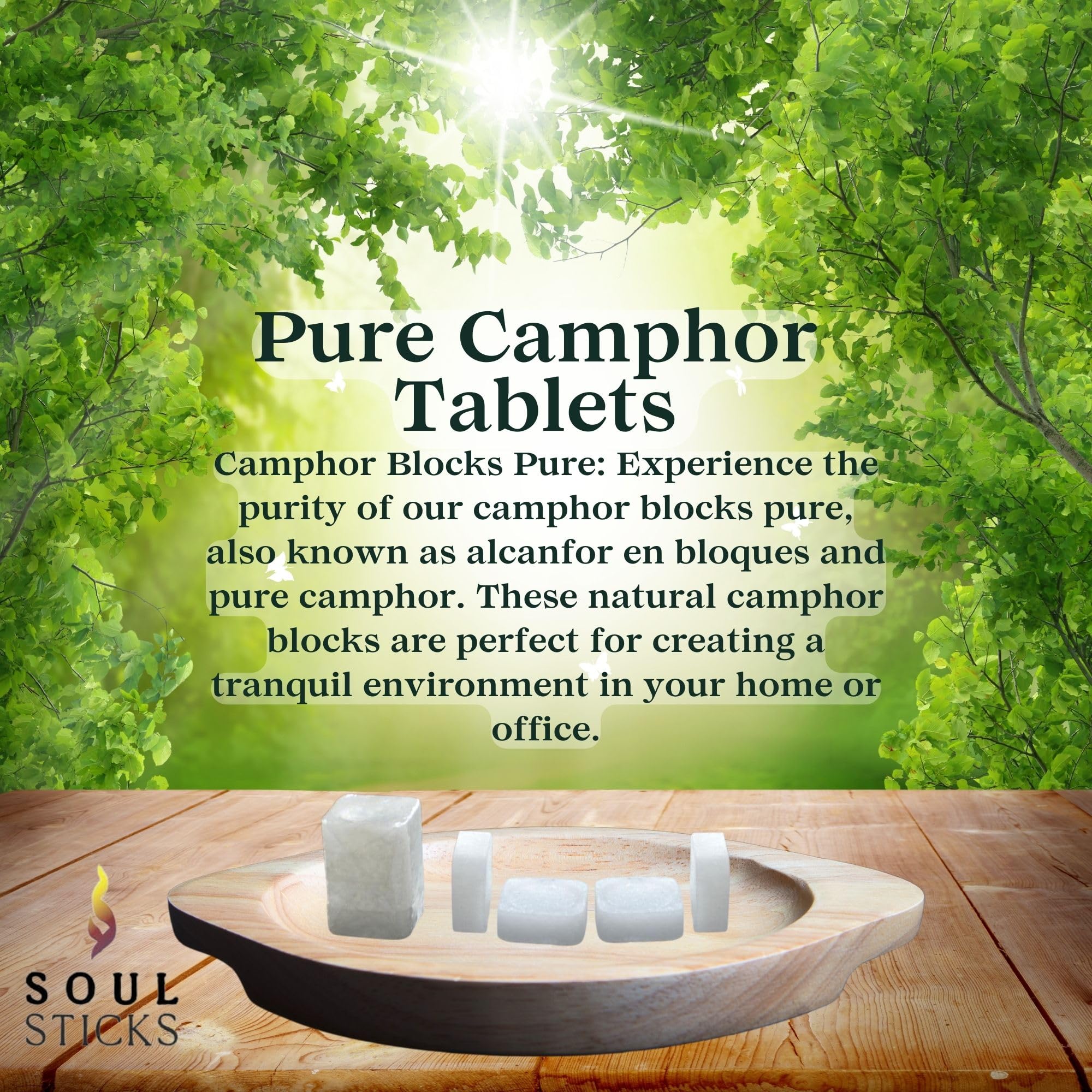 Soul Sticks camphor tablets ready for puja rituals and offerings.