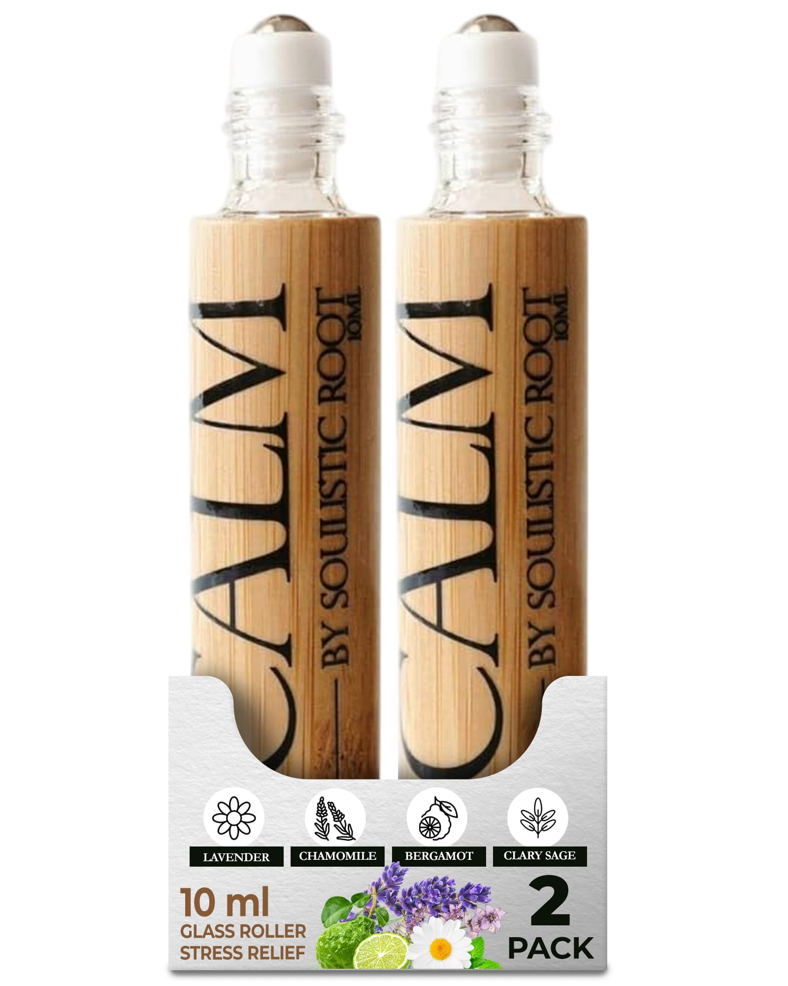 Soulistic Root Calm roller bottle ready for on-the-go relaxation.
