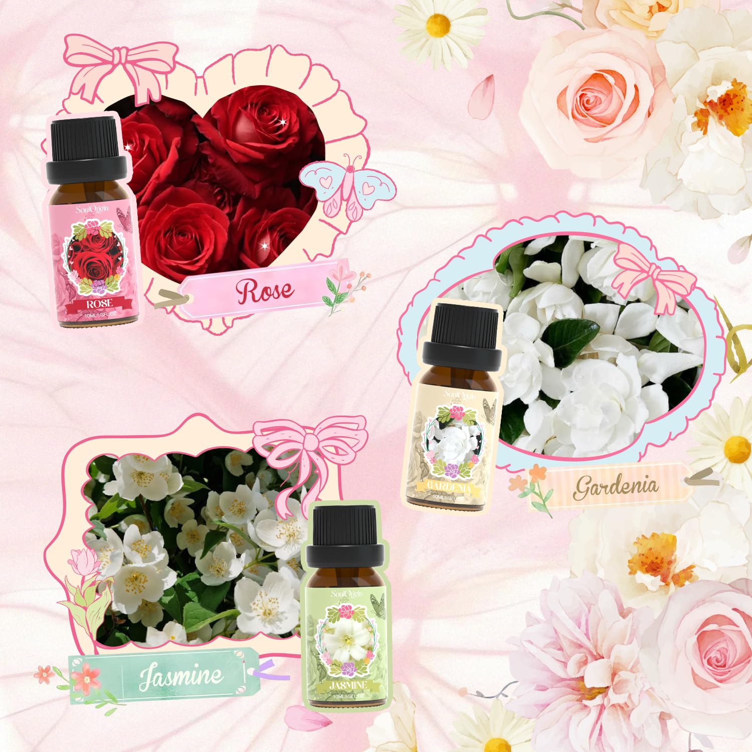 SoulOrigin Gardenia: fragancia floral intensa para difusor.