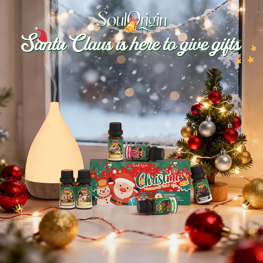 SoulOrigin Christmas Pudding oil display for diffusers and DIY gifts.