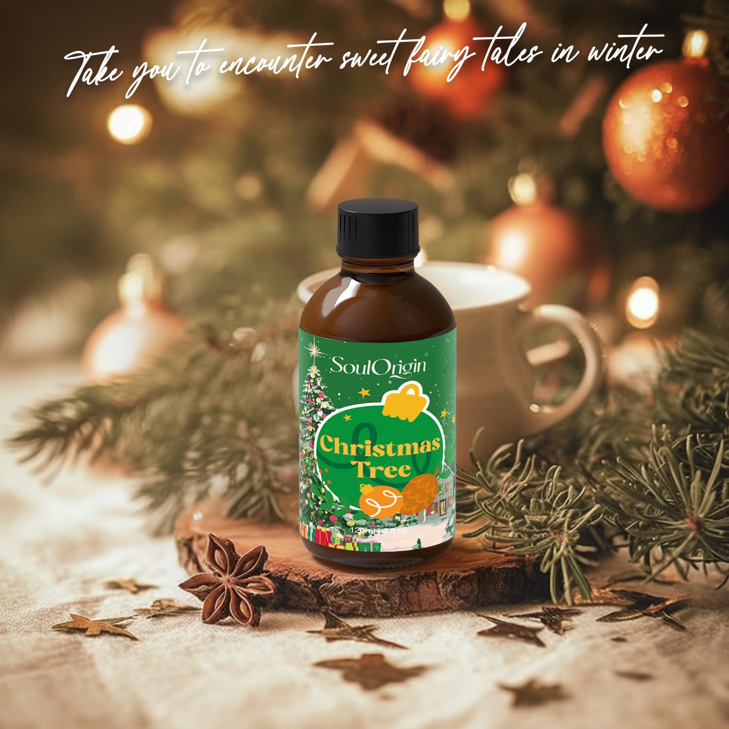 SoulOrigin Christmas tree scent bottle with holiday ambience