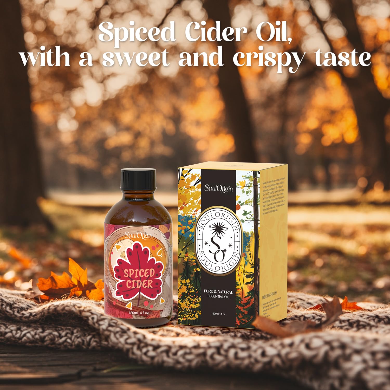 SoulOrigin diffuser setup with Autumn Spiced Cider for a relaxing, seasonal atmosphere