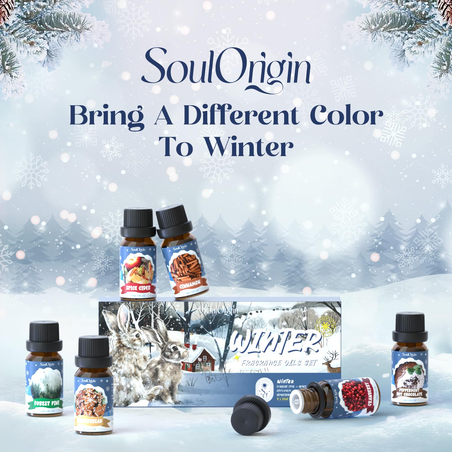 SoulOrigin Difusor Invierno: conjunto compacto para ambientar habitaciones con aromas navideños