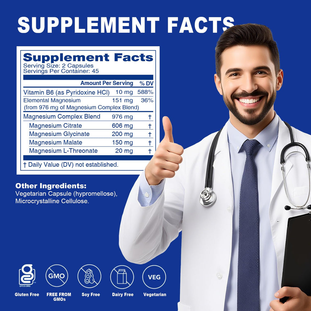 Sound Health Plus magnesium with vitamin B6 supports metabolism and utilization.