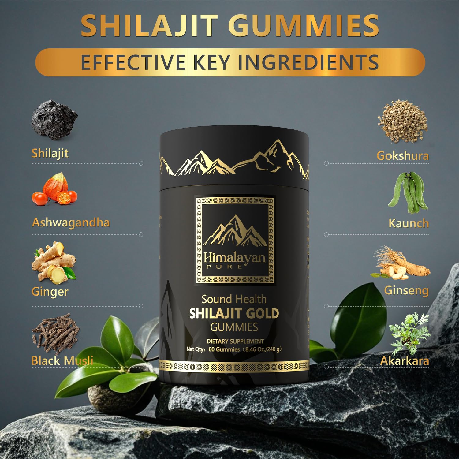 Sound Health Plus Shilajit Gold Gummies texture close-up: tasty and convenient.