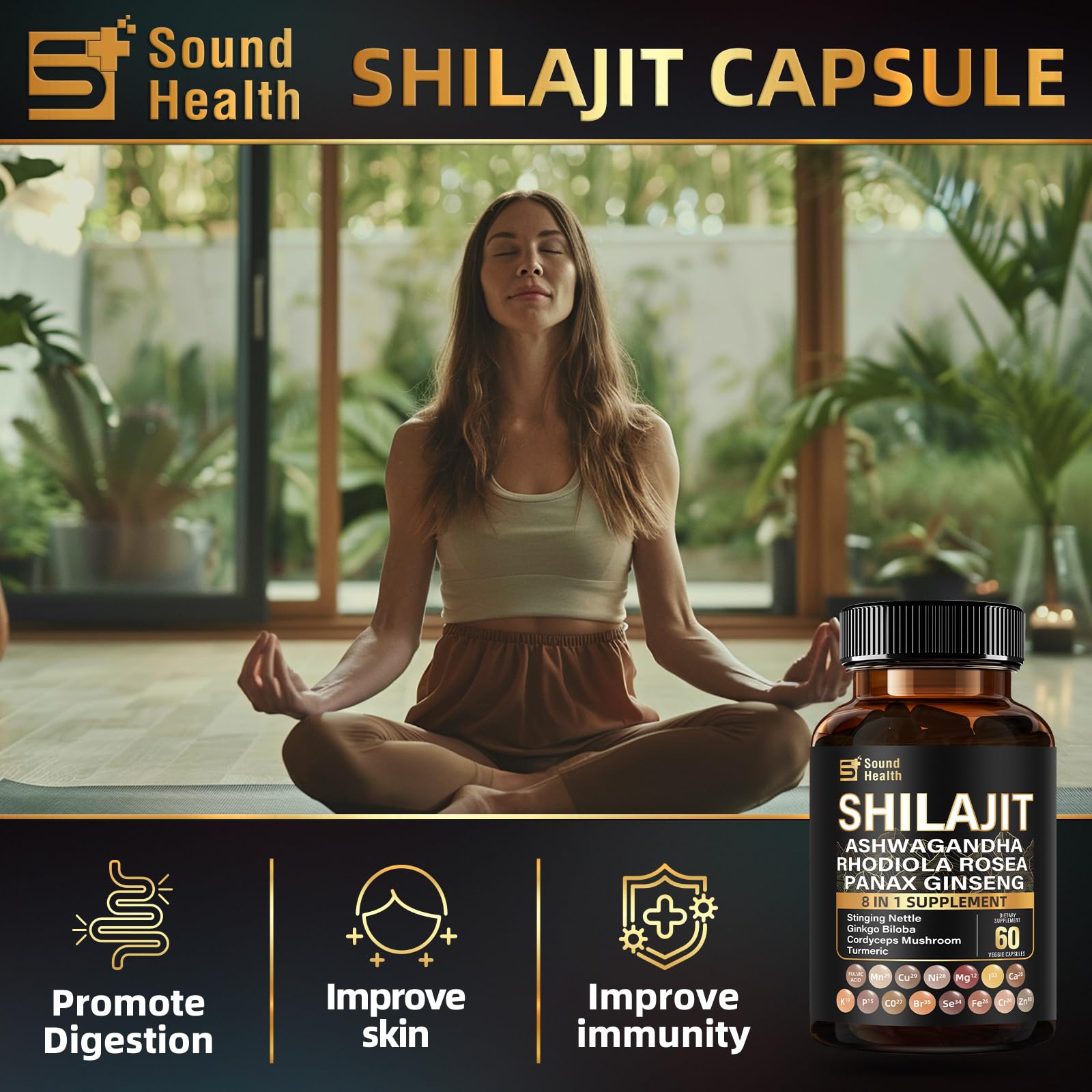 SoundHealth capsule closeup shows texture and easy swallow convenience.