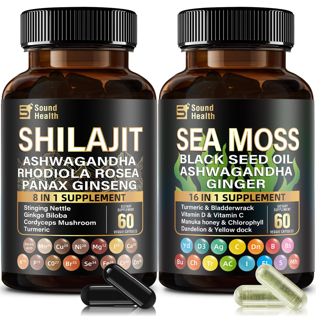 SoundHealth Wild Irish Sea Moss bottle ready for daily wellness routine.