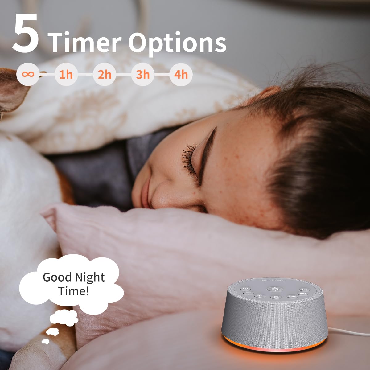 SoundLegend 5 timer options enable flexible sleep routines.