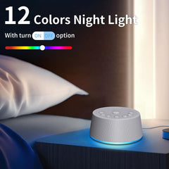 SoundLegend night light with 12 colors creates a calm ambience.