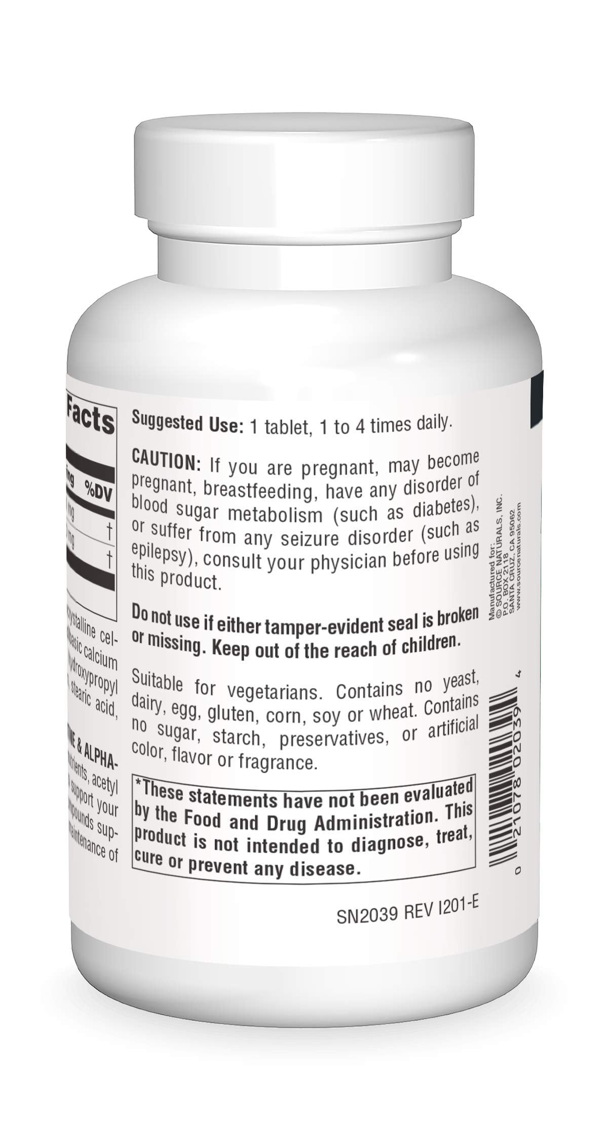 Source Naturals tablets close-up, compact and easy for daily supplementation.