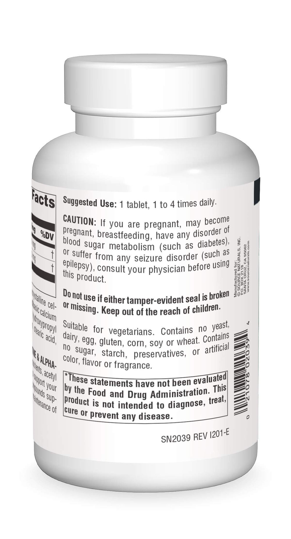 Source Naturals tablets close-up, compact and easy for daily supplementation.