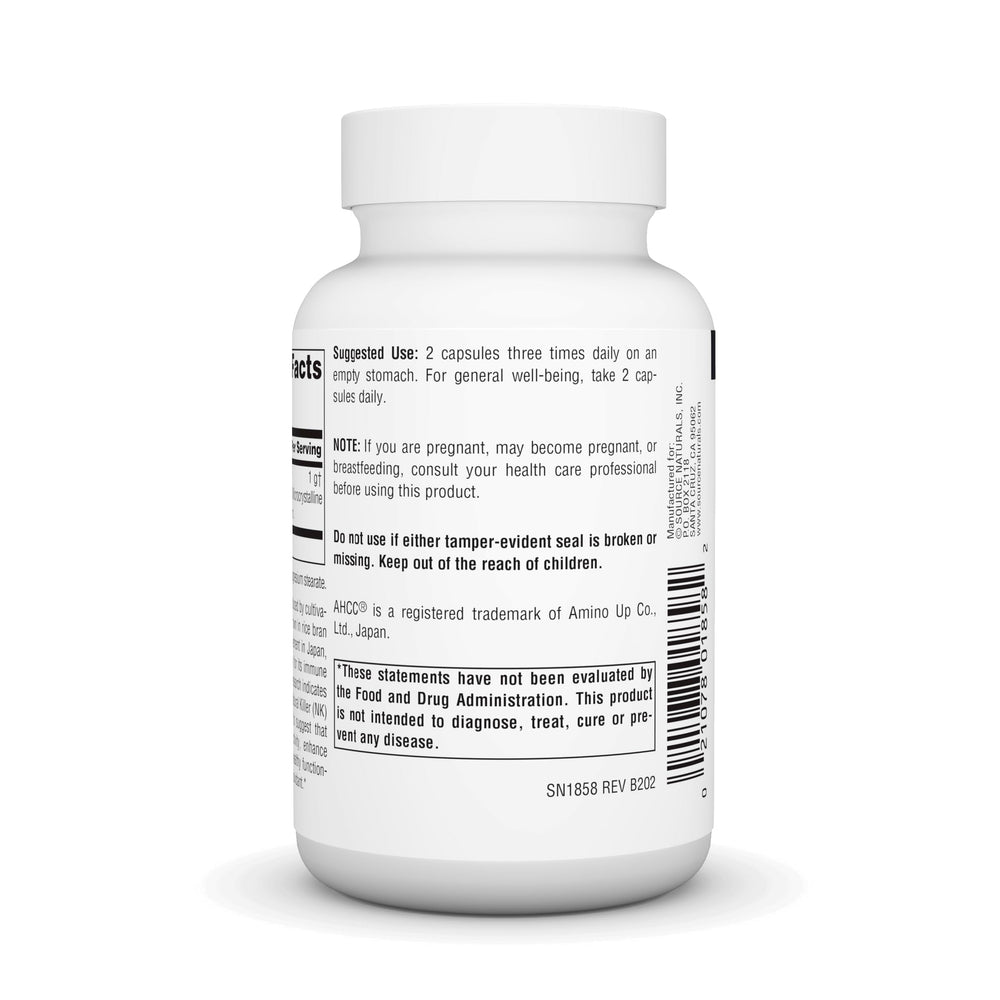 AHCC capsules displayed to illustrate product form and use.
