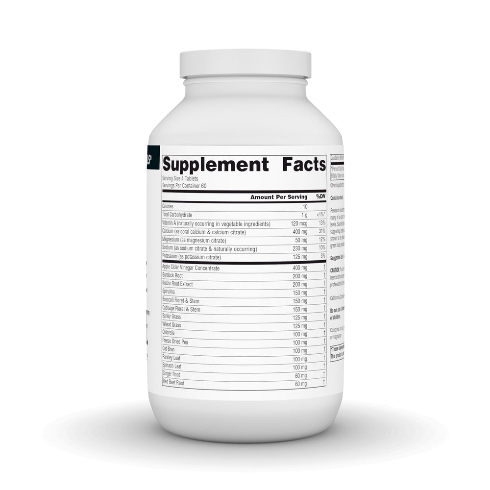 Coral calcium component detail in Source Naturals Alkaline Balance bottle