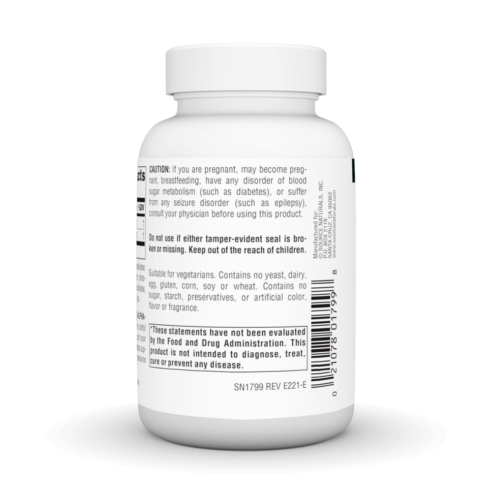 Source Naturals alpha-lipoic acid bottle label with 650 mg strength