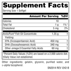 Source Naturals ArcticPure softgels close-up highlighting 850 mg omega-3 per capsule.