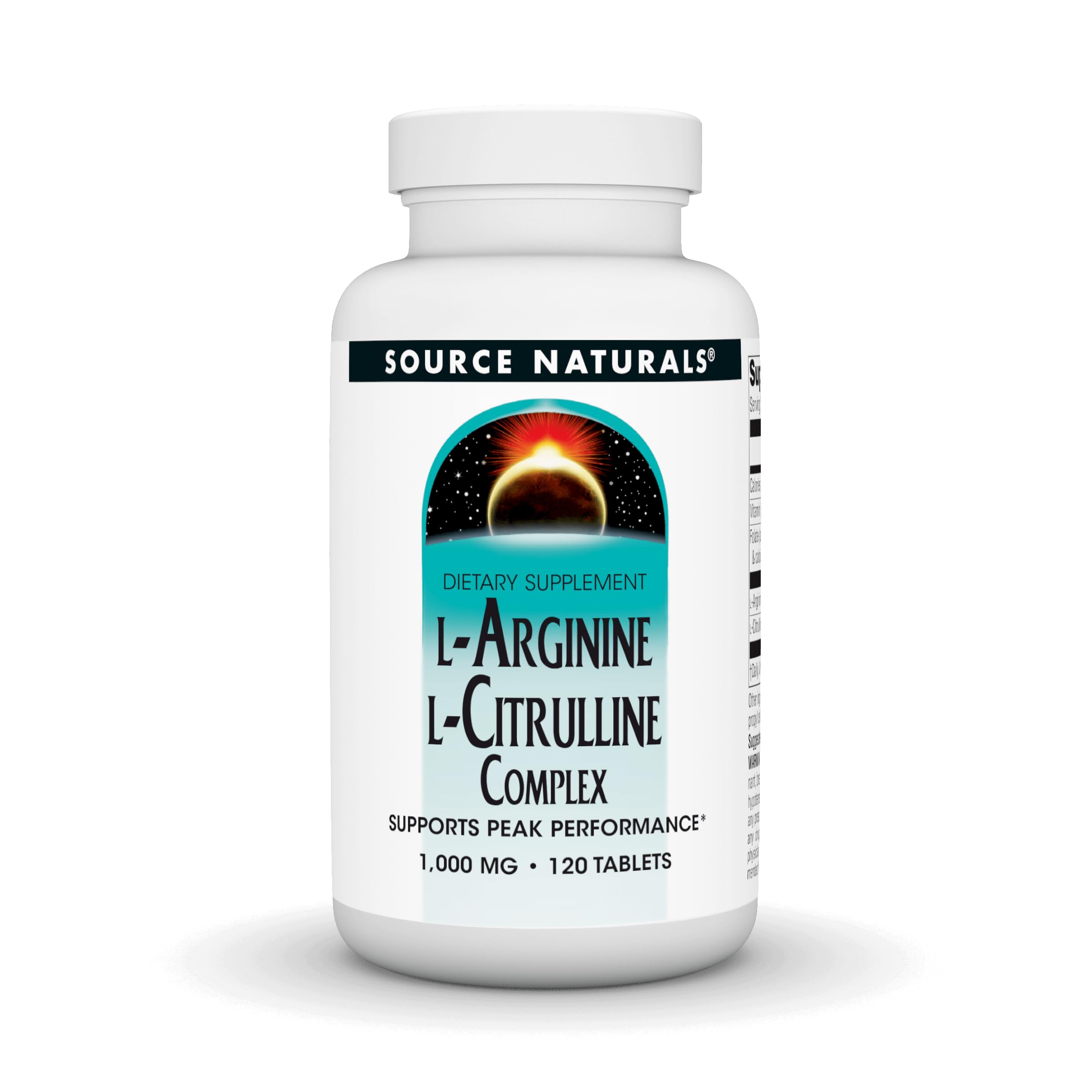 Source Naturals L-Arginine L-Citrulline Complex bottle front for daily use