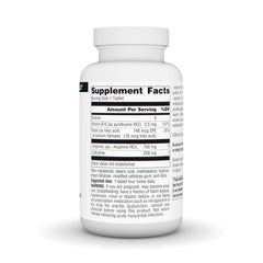 Close-up of Source Naturals tablets, allergen-free formula for easy daily supplementation