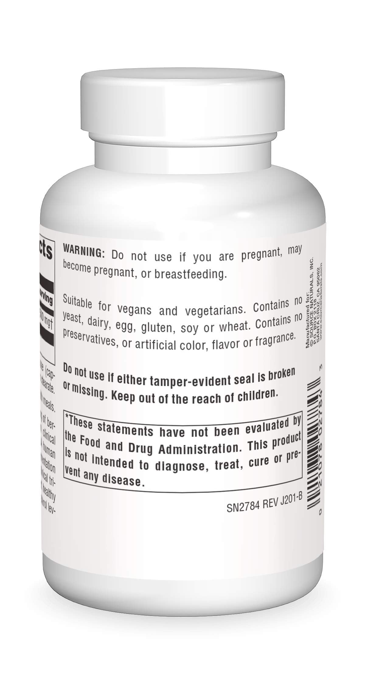 Source Naturals Berberine capsules in closeup, ready for daily vegan use.