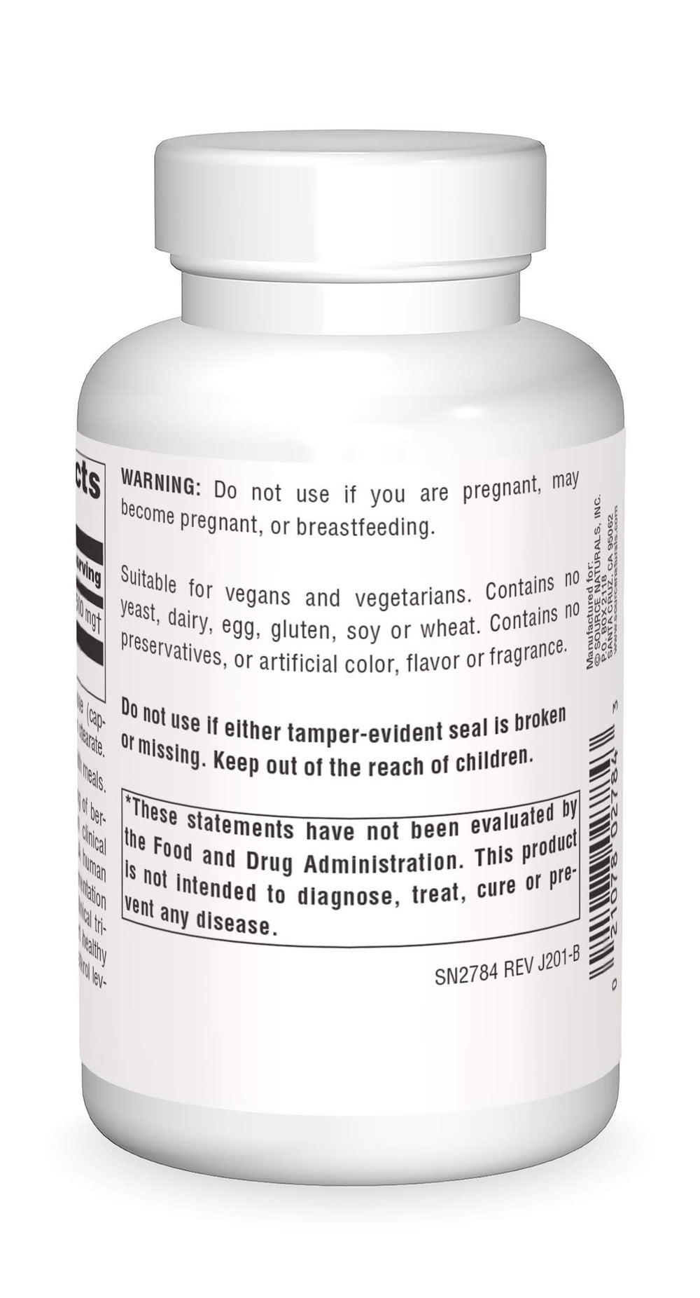 Source Naturals Berberine capsules in closeup, ready for daily vegan use.