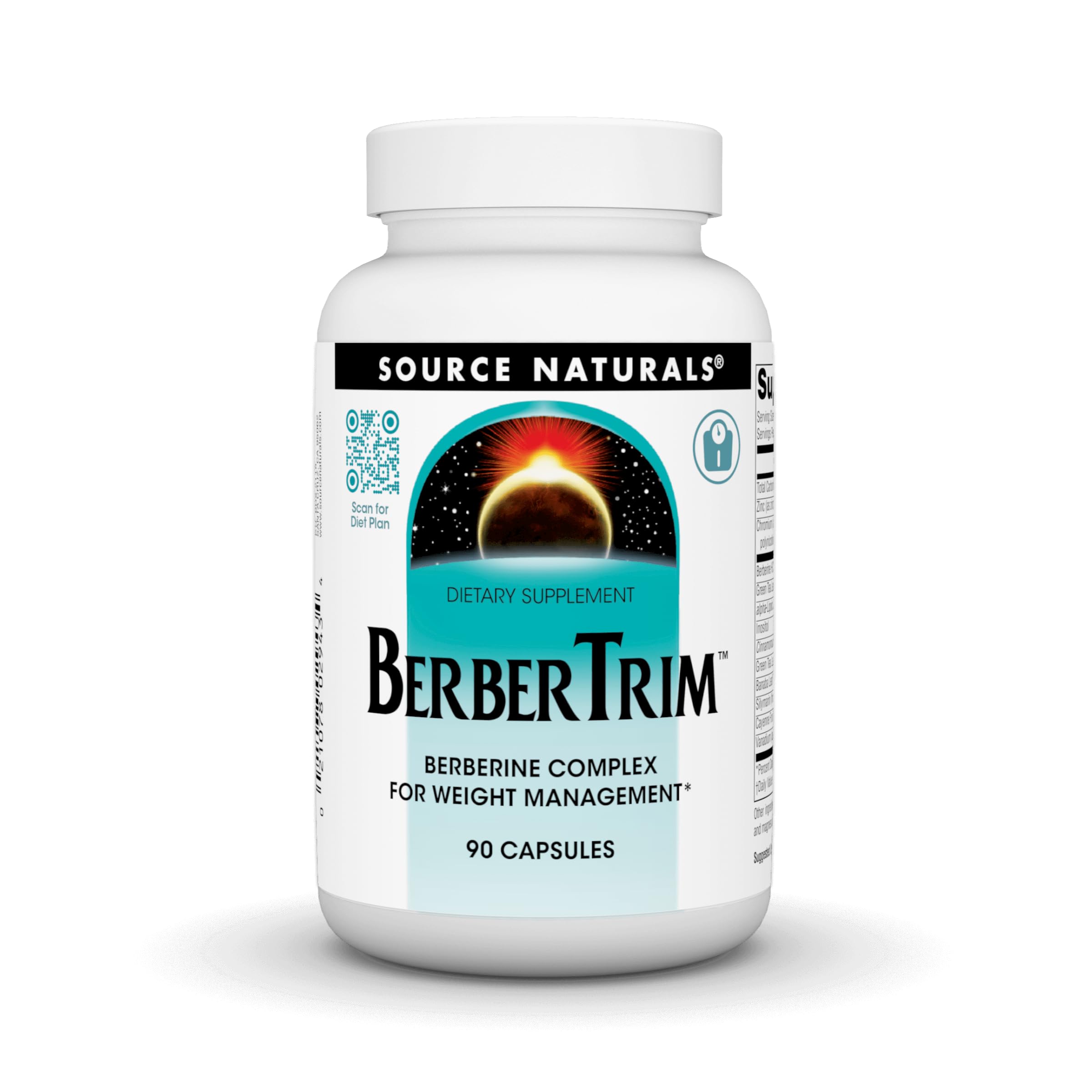 Source Naturals BerberTrim bottle with capsules for daily weight-management support.