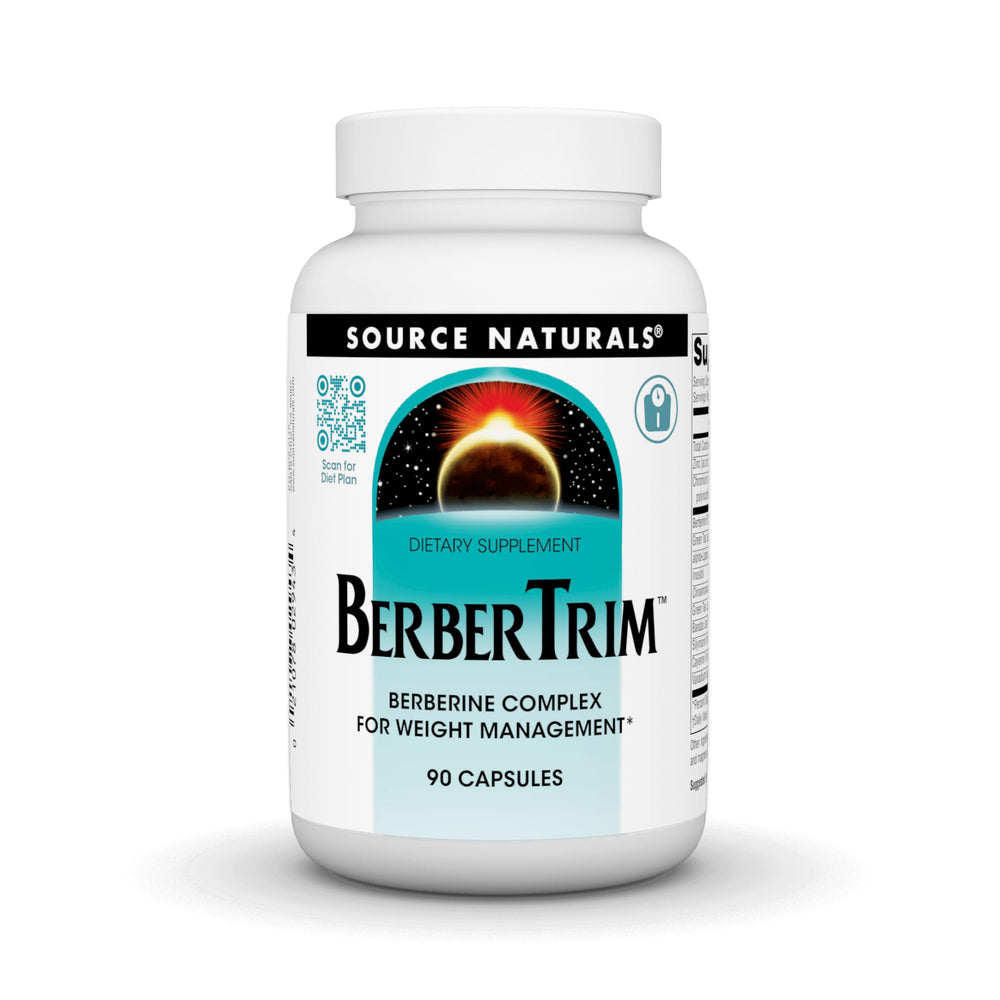 Source Naturals BerberTrim bottle with capsules for daily weight-management support.