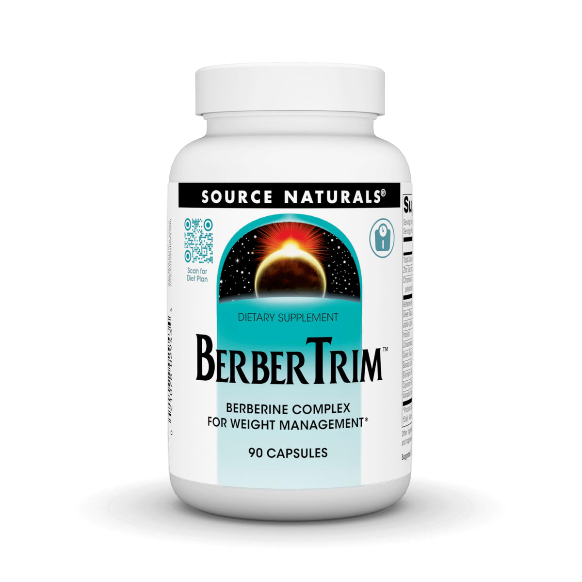 Source Naturals BerberTrim bottle with capsules for daily weight-management support.