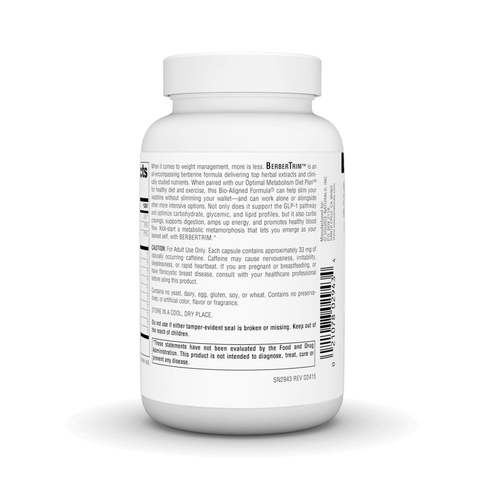 BerberTrim ingredients blend with berberine, banaba, chromium for carb balance support.