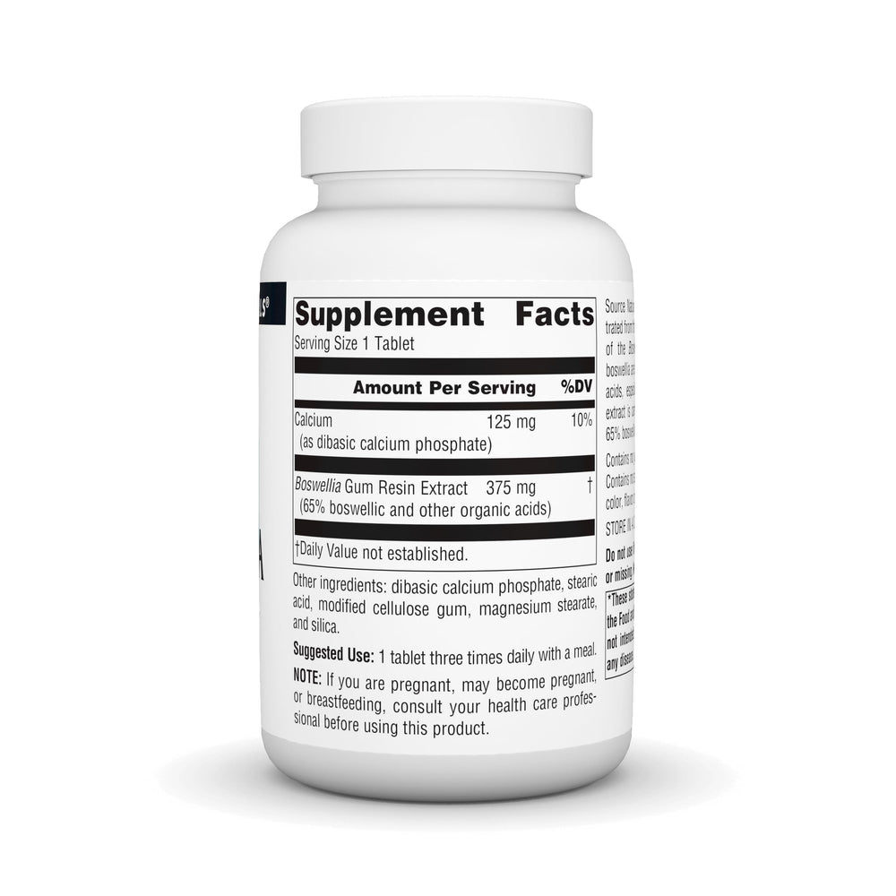 Source Naturals Boswellia Extract 243 mg tablets closeup highlighting potency.
