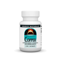 Source Naturals Copper tablets in bottle for daily energy and immune support