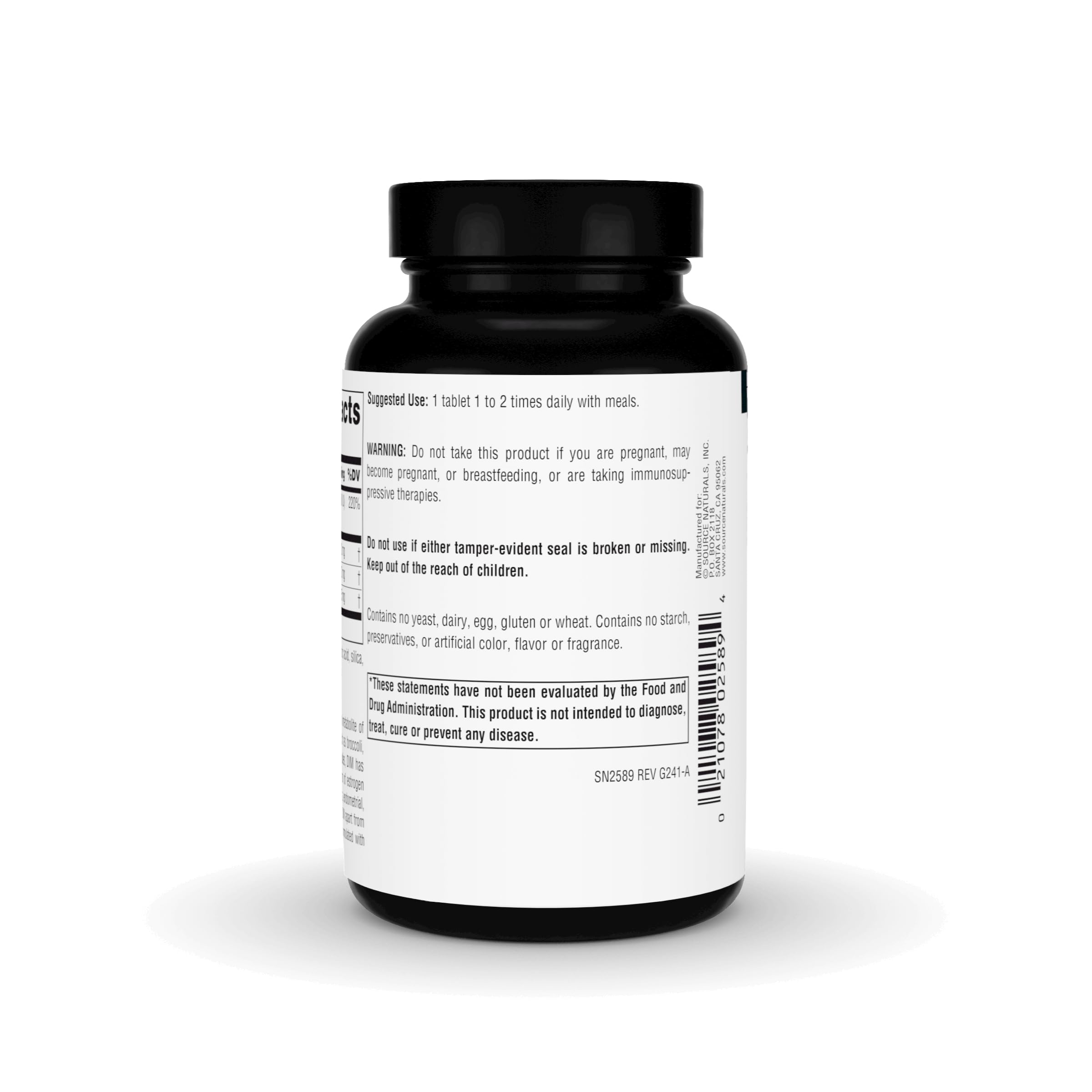 Source Naturals DIM 200mg bottle front with clean, compact packaging