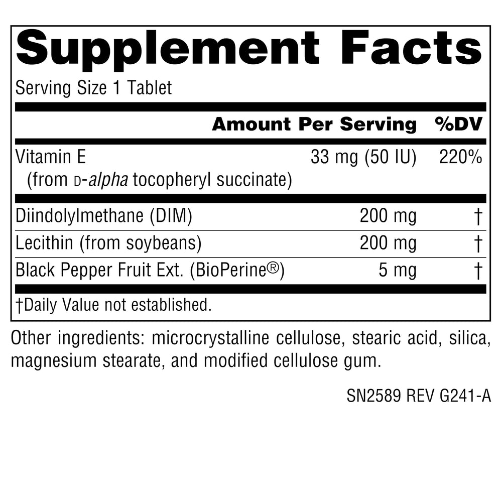 Source Naturals DIM 200mg bottle top view with clear labeling