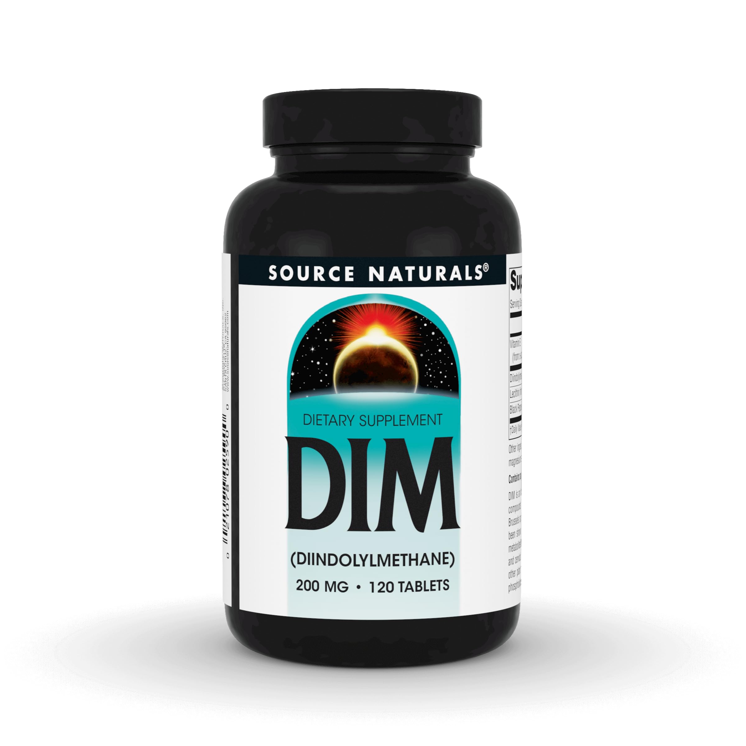 Source Naturals DIM 200mg bottle on shelf for daily use.