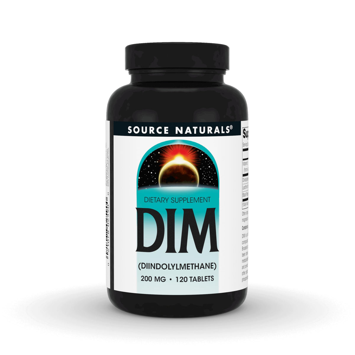 Source Naturals DIM 200mg bottle on shelf for daily use.