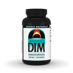 Source Naturals DIM 200mg bottle on shelf for daily use.