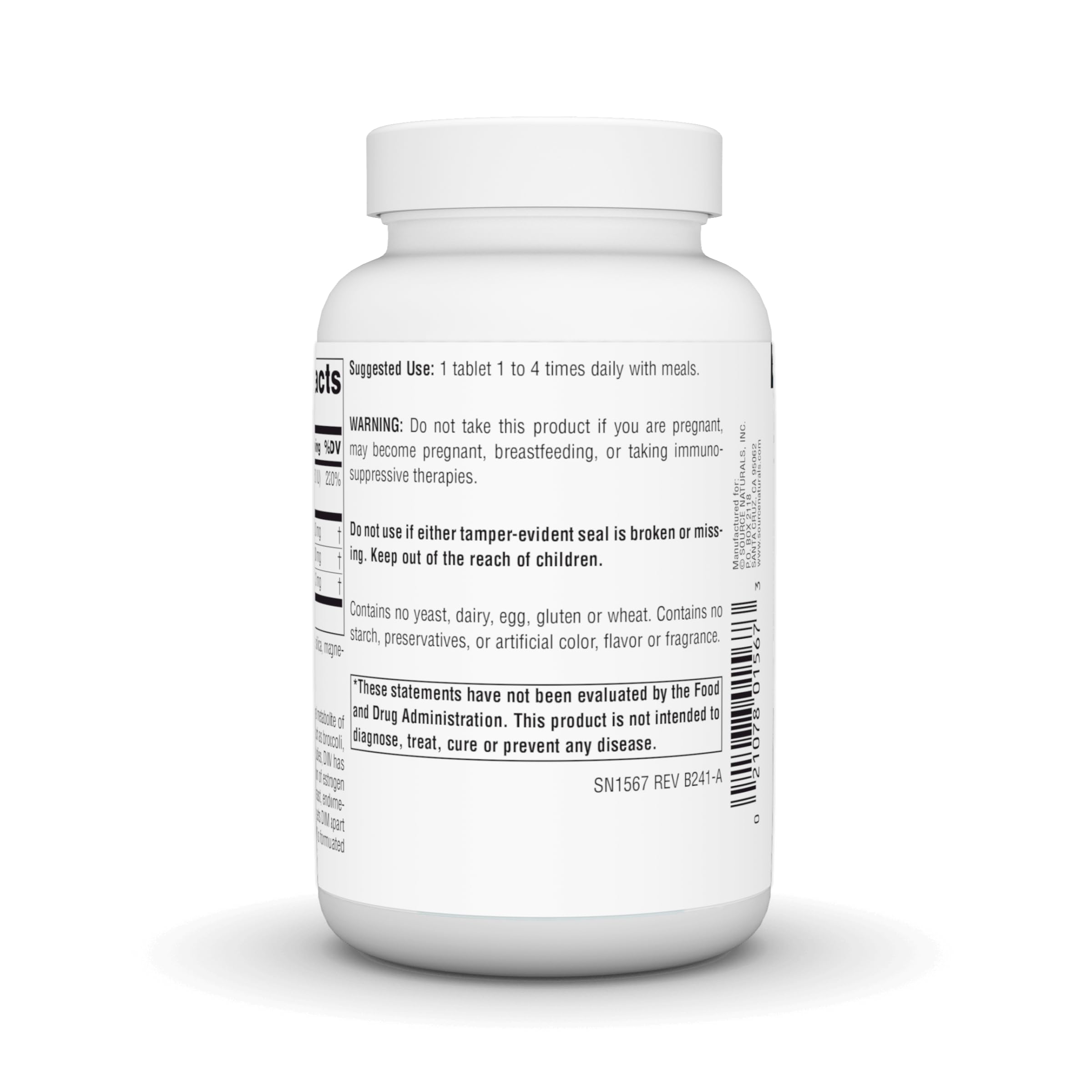 Source Naturals DIM with BioPerine highlights absorption friendly formulation.