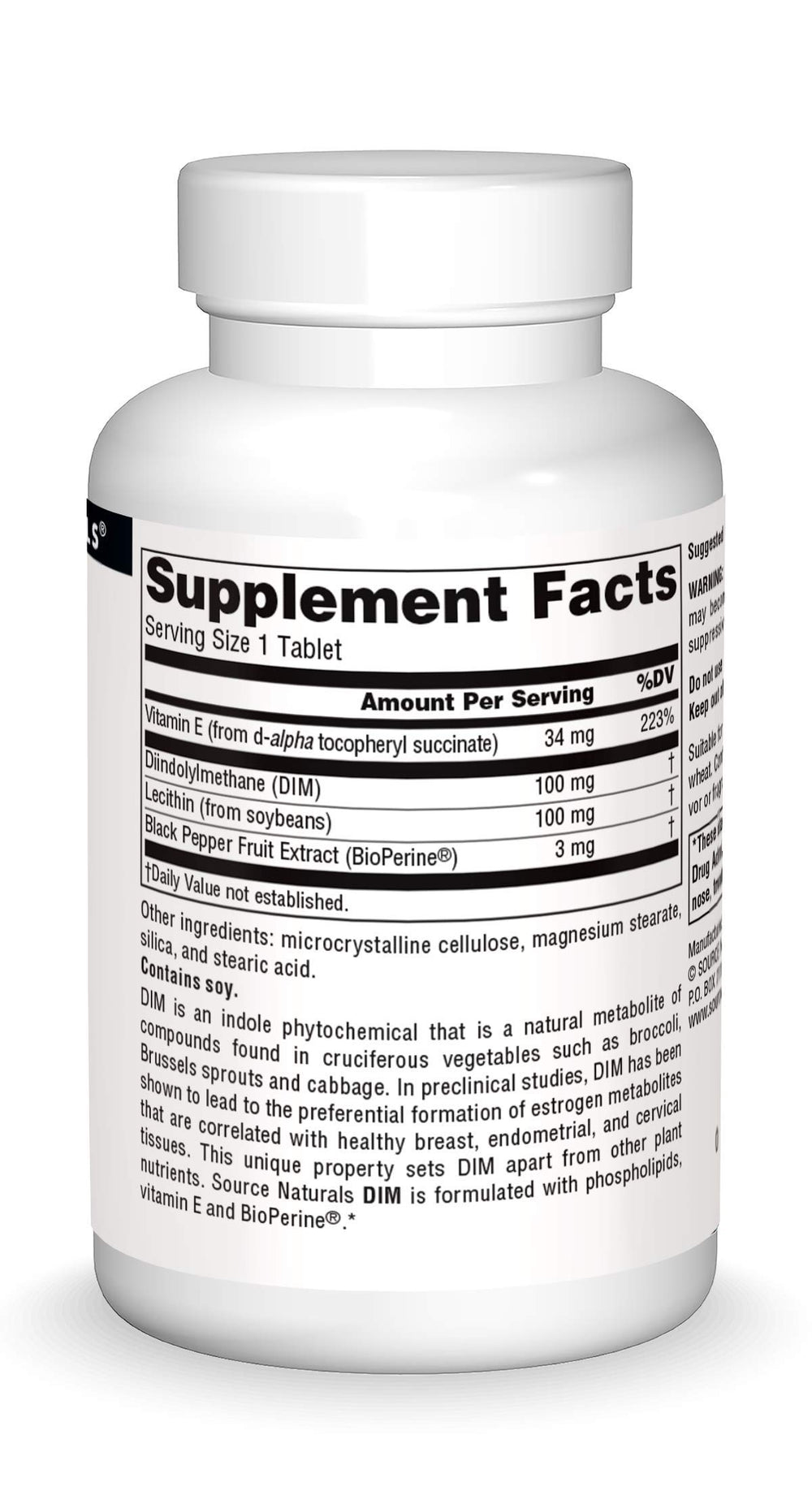 DIM bottle being poured to illustrate easy daily intake